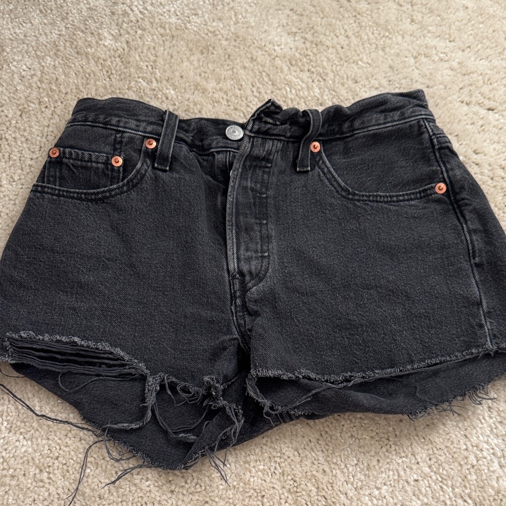 Levi's Charcoal Denim Jean Shorts